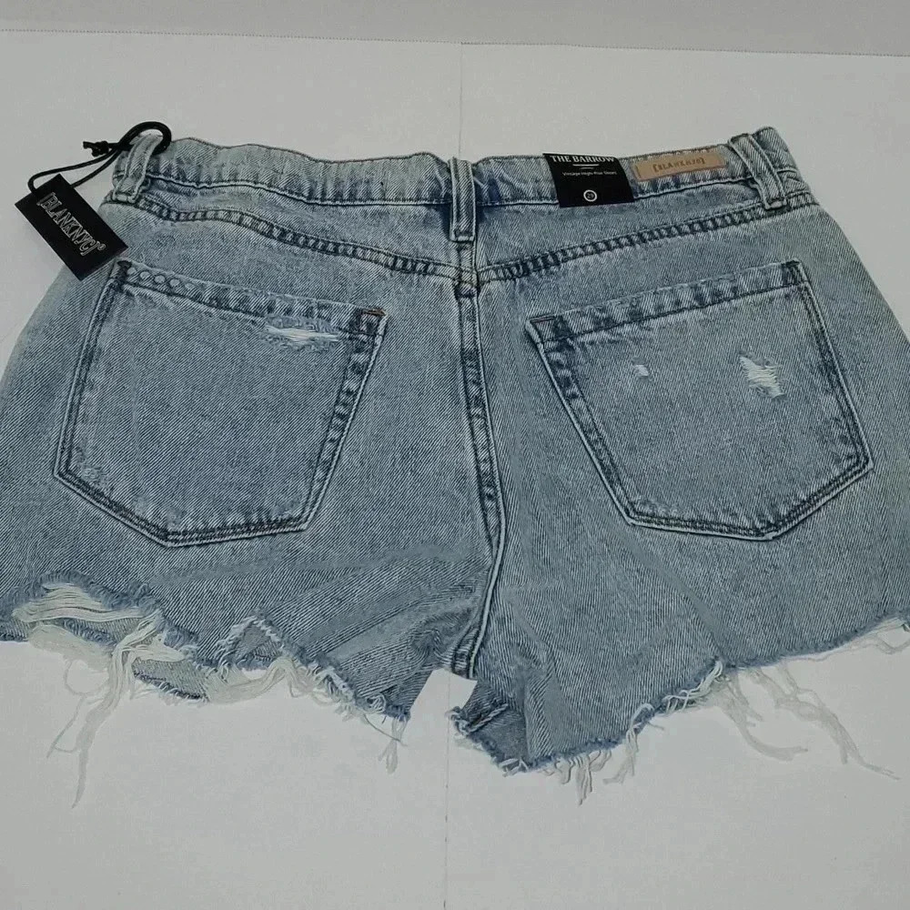 Blank NYC "The Barrow" Distressed Acid Wash Vintage High Rise Denim Short NWT